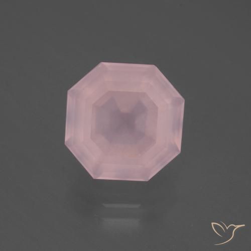 4.94ct 天然 ライトローズピンク ローズクォーツ, エメラルドカット, 透明
