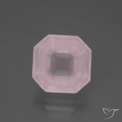 5.34ct 天然 ローズピンク ローズクォーツ, エメラルドカット, 透明