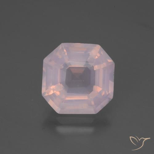 4.48ct 天然 ライトピンク ローズクォーツ, エメラルドカット, 透明