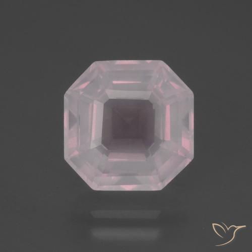 4.48ct 天然 ライトローズピンク ローズクォーツ, エメラルドカット, 透明