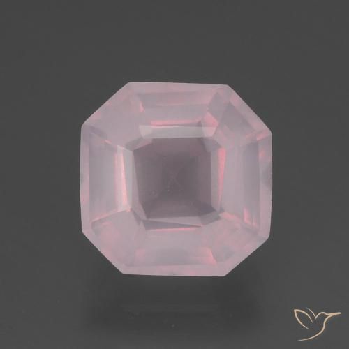 3.58ct 天然 ローズピンク ローズクォーツ, エメラルドカット, 透明