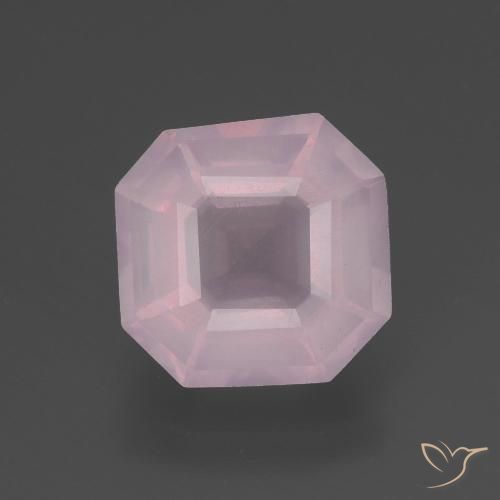 3.29ct 天然 バブルガムピンク ローズクォーツ, エメラルドカット, 透明