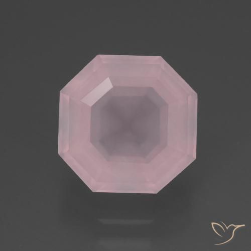 3.48ct 天然 ライトローズピンク ローズクォーツ, エメラルドカット, 透明