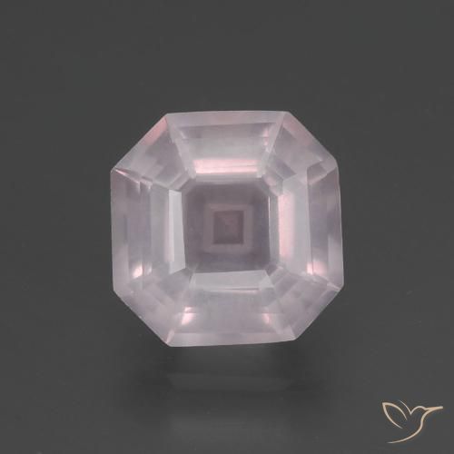 3.11ct 天然 ライトピンク ローズクォーツ, エメラルドカット, 透明
