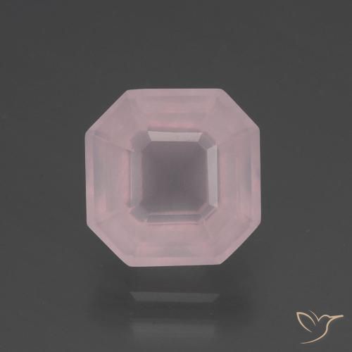 3.13ct 天然 ライトローズピンク ローズクォーツ, エメラルドカット, 透明
