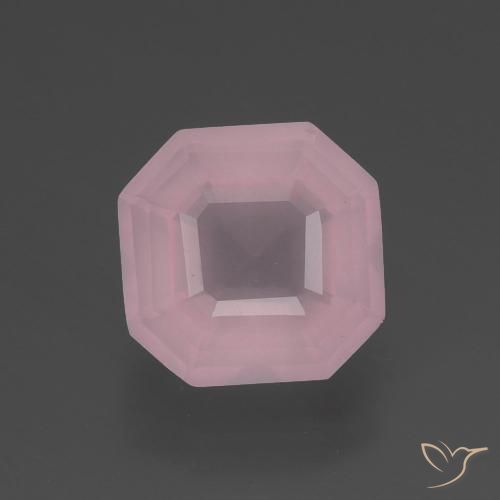 3.04ct 天然 ミディアムローズピンク ローズクォーツ, エメラルドカット, 透明