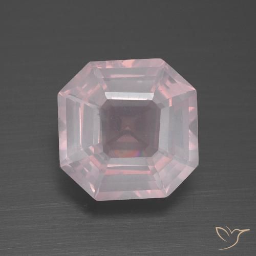 3.76ct 天然 ライトピンク ローズクォーツ, エメラルドカット, 透明