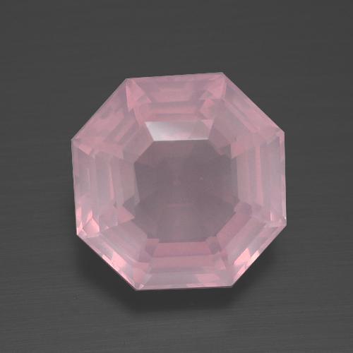 3.98カラットの天然ミディアムピンクローズクォーツ（10.1×10 mm・エメラルドカット）