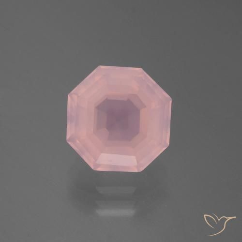 3.76ct 天然 鮮やかなピンク ローズクォーツ, エメラルドカット, 透明