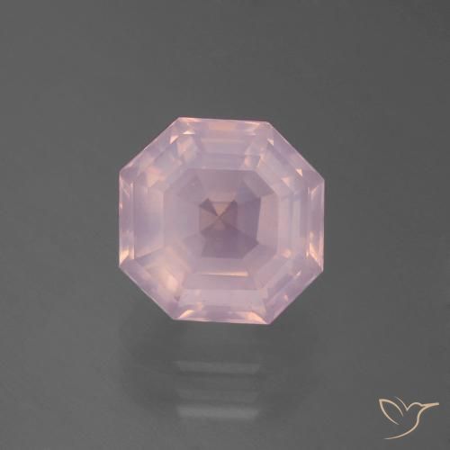 4.00ct 天然 ライトピンク ローズクォーツ, エメラルドカット, 透明