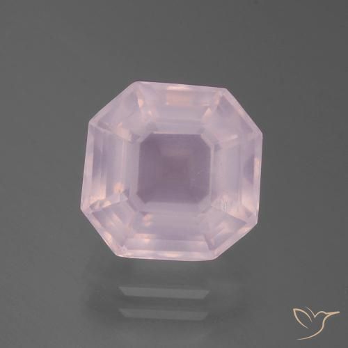 5.41ct 天然 薄いチェリーピンク ローズクォーツ, エメラルドカット, 透明
