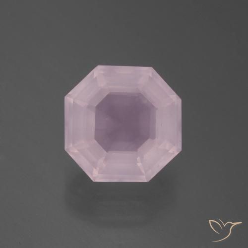 3.75ct 天然 バブルガムピンク ローズクォーツ, エメラルドカット, 透明