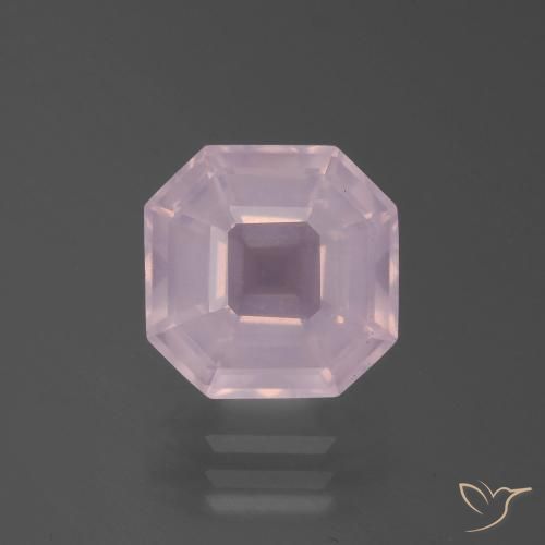 4.35ct 天然 ライトピンク ローズクォーツ, エメラルドカット, 透明
