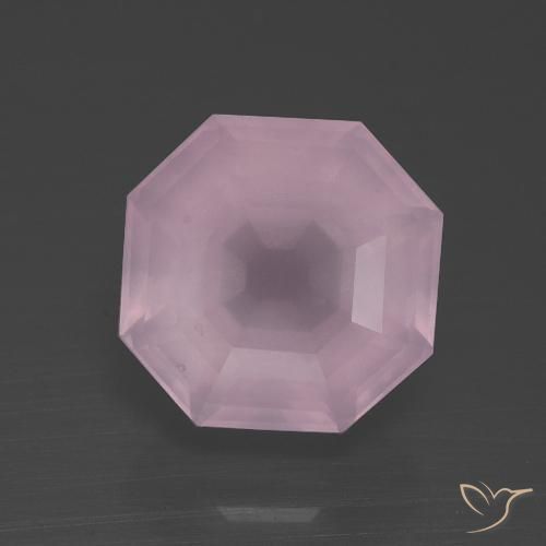 3.71ct 天然 ライトピンク ローズクォーツ, エメラルドカット, 透明