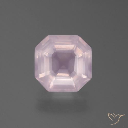 2.85ct 天然 ライトローズピンク ローズクォーツ, エメラルドカット, 透明