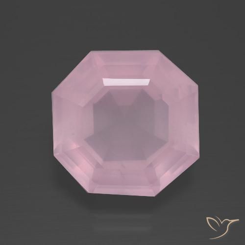 7.57ct 天然 ライトピンク ローズクォーツ, エメラルドカット, 透明