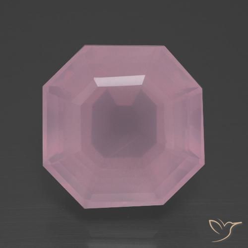 11.20ct 天然 ライトピンク ローズクォーツ, エメラルドカット, 透明