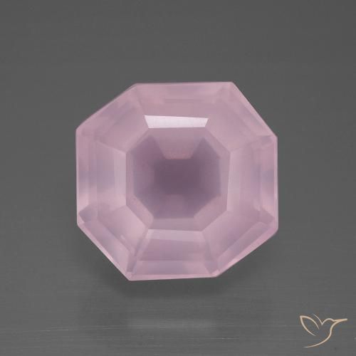 11.85ct 天然 ライトピンク ローズクォーツ, エメラルドカット, 透明