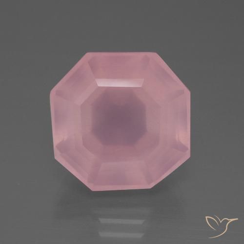 12.80ct 天然 ミディアムピンク ローズクォーツ, エメラルドカット, 透明