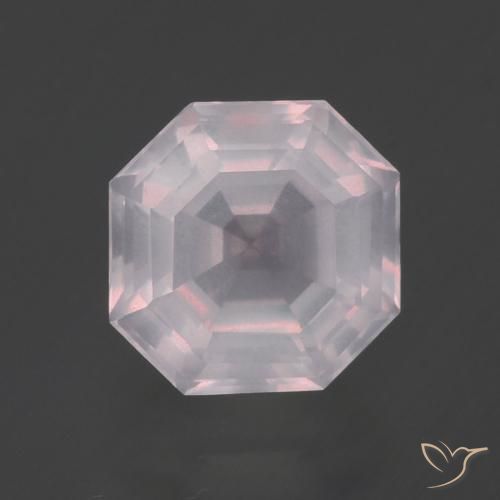 2.86ct 天然 ライトピンク ローズクォーツ, エメラルドカット, 透明