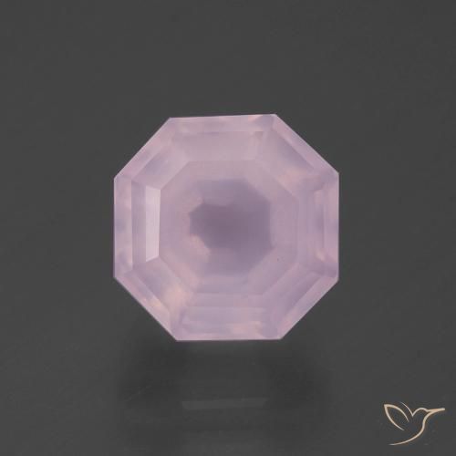 4.68ct 天然 バブルガムピンク ローズクォーツ, エメラルドカット, 透明
