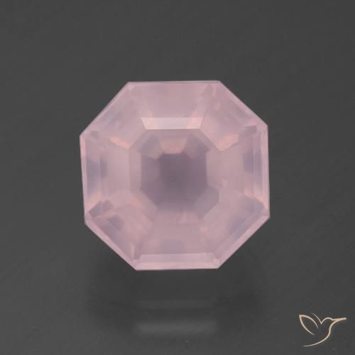 5.07ct 天然 ローズピンク ローズクォーツ, エメラルドカット, 透明