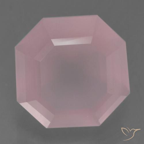 5.61ct 天然 ミディアムダークピンク ローズクォーツ, エメラルドカット, 透明