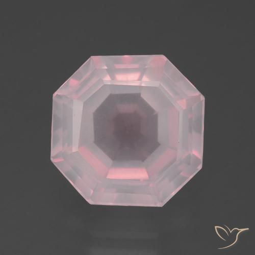 5.96ct 天然 ローズピンク ローズクォーツ, エメラルドカット, 透明