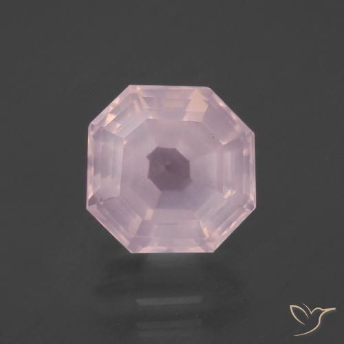 4.39ct 天然 ライトピンク ローズクォーツ, エメラルドカット, 透明