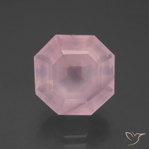 8.16ct 天然 ローズピンク ローズクォーツ, エメラルドカット, 透明