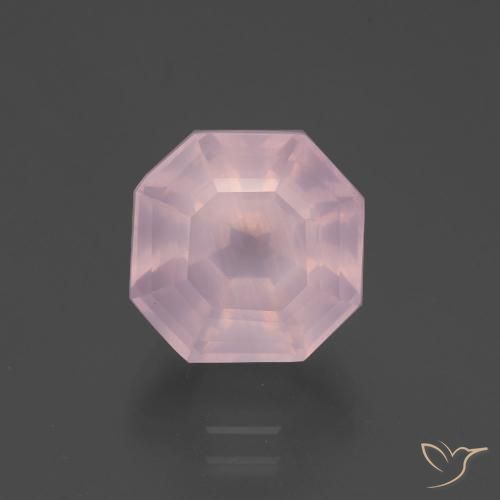 6.34ct 天然 バブルガムピンク ローズクォーツ, エメラルドカット, 透明