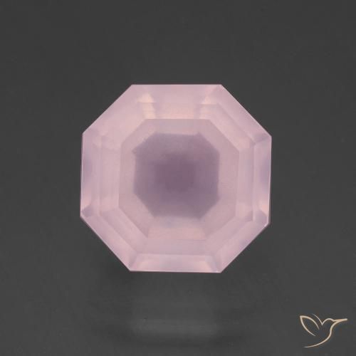 7.76ct 天然 バブルガムピンク ローズクォーツ, エメラルドカット, 透明