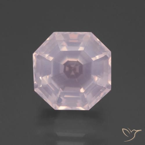 9.30ct 天然 バブルガムピンク ローズクォーツ, エメラルドカット, 透明