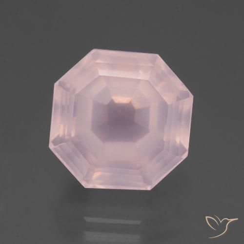 9.82ct 天然 ライトローズピンク ローズクォーツ, エメラルドカット, 透明