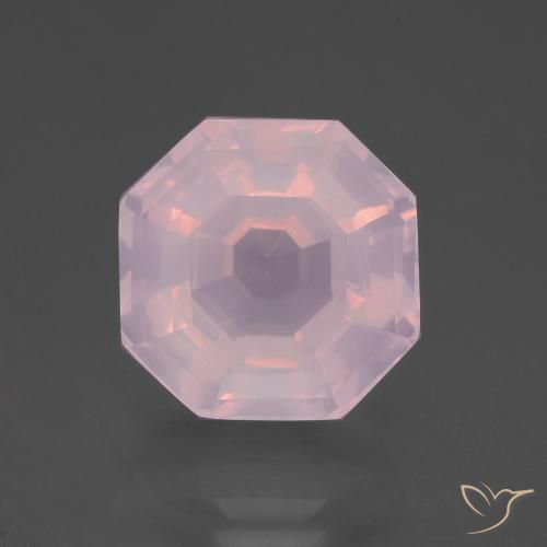 9.46ct 天然 ライトピンク ローズクォーツ, エメラルドカット, 透明