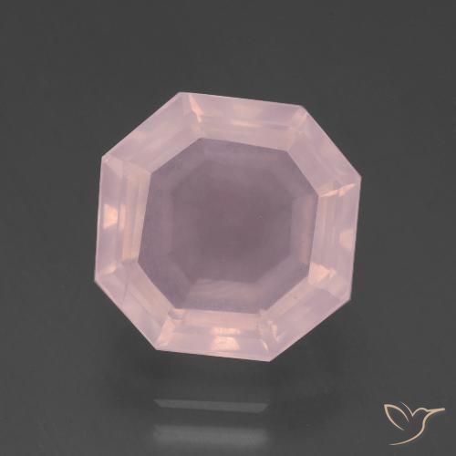 8.35ct 天然 ライトピンク ローズクォーツ, エメラルドカット, 透明