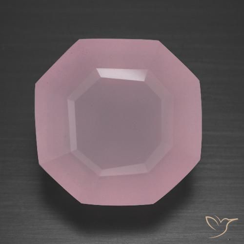 12.09ct 天然 ローズピンク ローズクォーツ, エメラルドカット, 透明