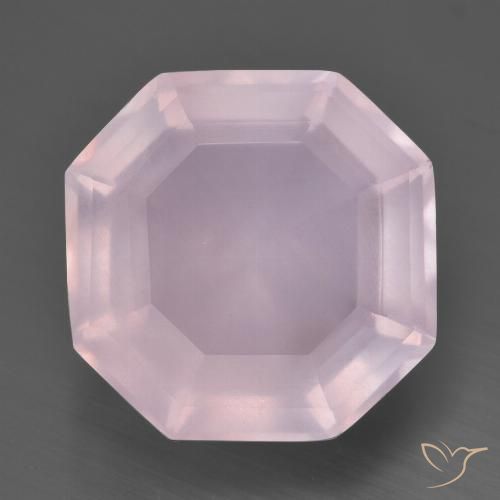 12.64ct 天然 ライトピンク ローズクォーツ, エメラルドカット, 透明