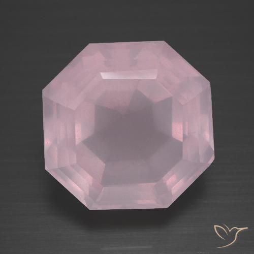 13.57 ct アッシャー カット ローズ クォーツ、14.1 x 14.1 mm 南アフリカ産, Photo A