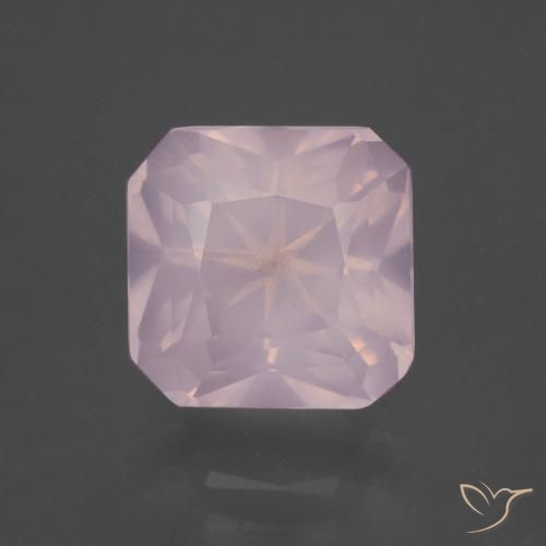 4.06ct 天然 ライトピンク ローズクォーツ, エメラルドカット, 透明
