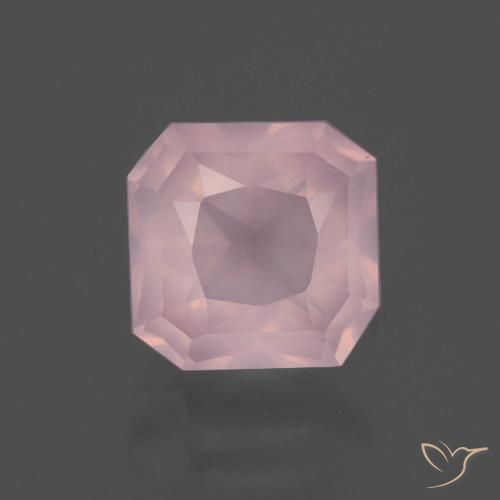 3.41ct 天然 ライトピンク ローズクォーツ, エメラルドカット, 透明