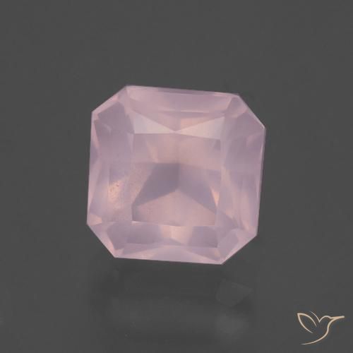 3.82ct 天然 バブルガムピンク ローズクォーツ, エメラルドカット, 透明