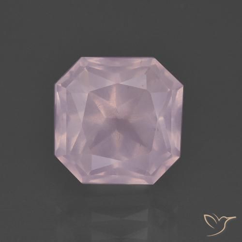 4.39ct 天然 ライトピンク ローズクォーツ, エメラルドカット, 透明