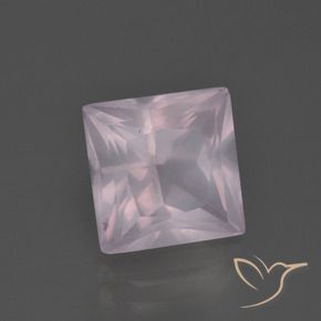 4.68カラットの天然ライトピンクローズクォーツ（9.9×9.8 mm・四角）