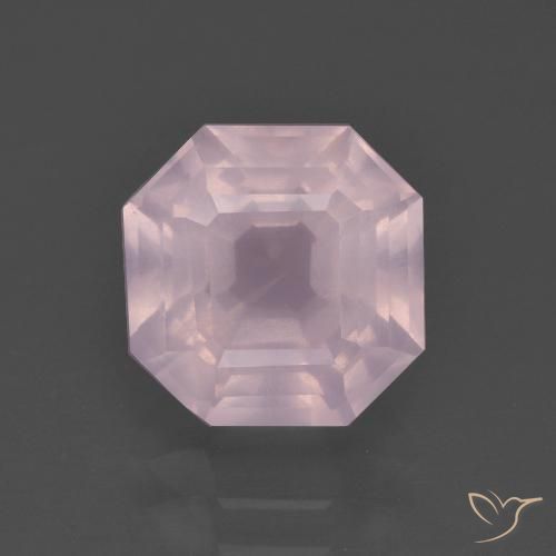 3.20ct 天然 ライトピンク ローズクォーツ, エメラルドカット, 透明