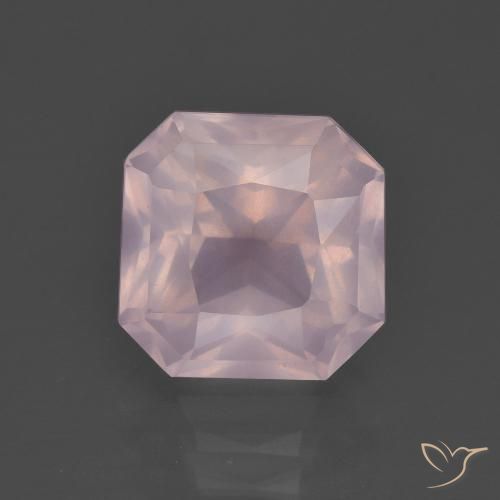 4.57ct 天然 ライトピンク ローズクォーツ, エメラルドカット, 透明