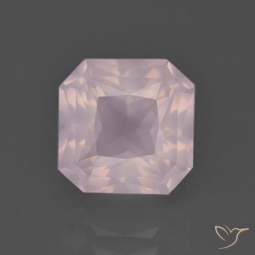 4.41ct 天然 ライトローズピンク ローズクォーツ, エメラルドカット, 透明