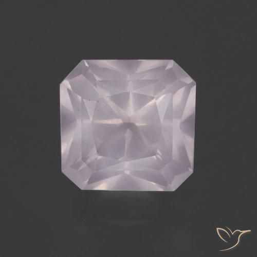 3.88ct 天然 非常に薄いピンク ローズクォーツ, エメラルドカット, 透明
