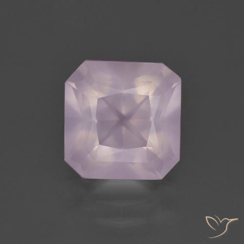 3.08ct 天然 薄いチェリーピンク ローズクォーツ, エメラルドカット, 透明