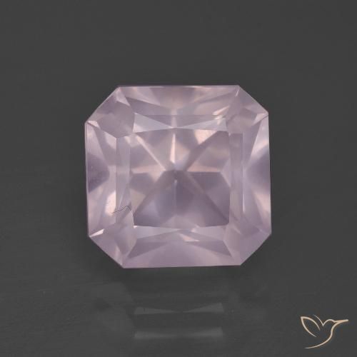 5.40ct 天然 ライトピンク ローズクォーツ, エメラルドカット, 透明